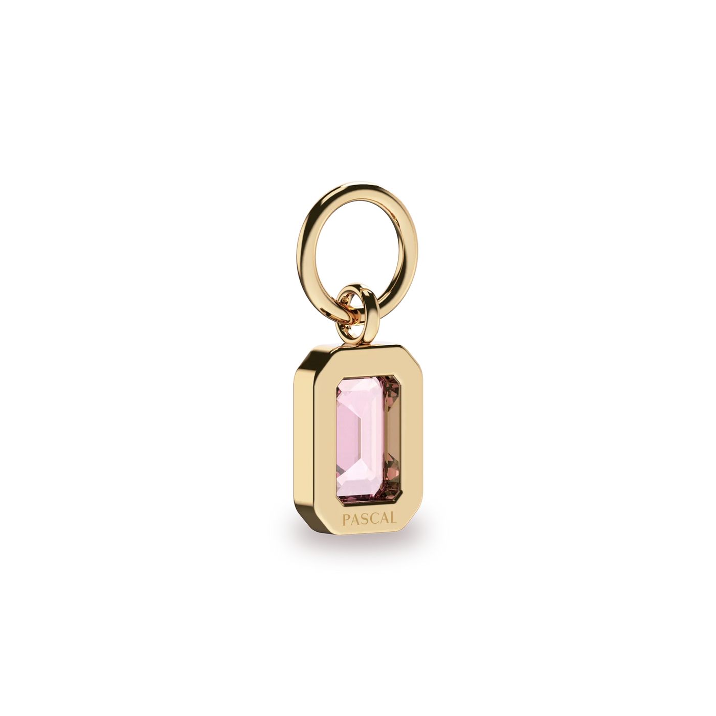 Dije de aro con piedra preciosa talla esmeralda