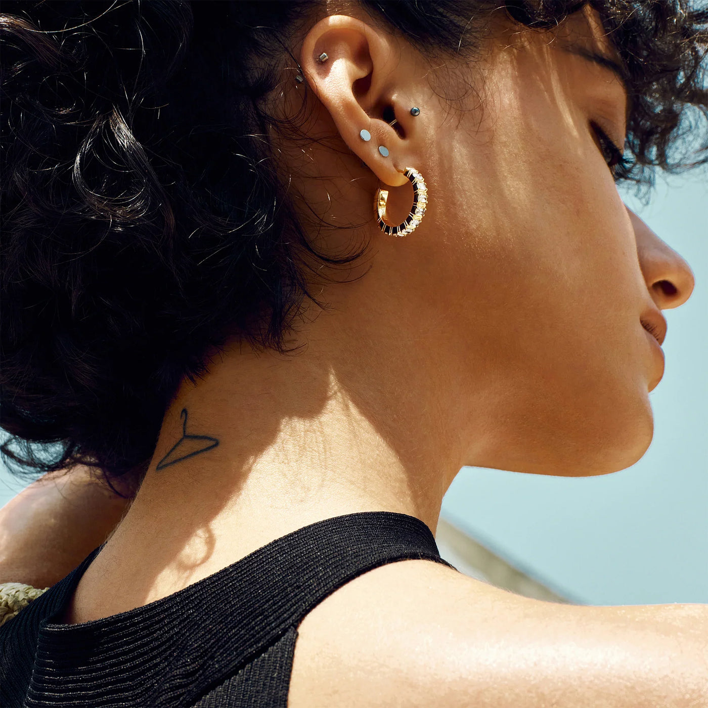 Pendientes de aro con piedra preciosa 'Parthènope'