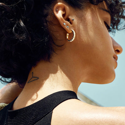 Pendientes de aro con piedra preciosa 'Parthènope'