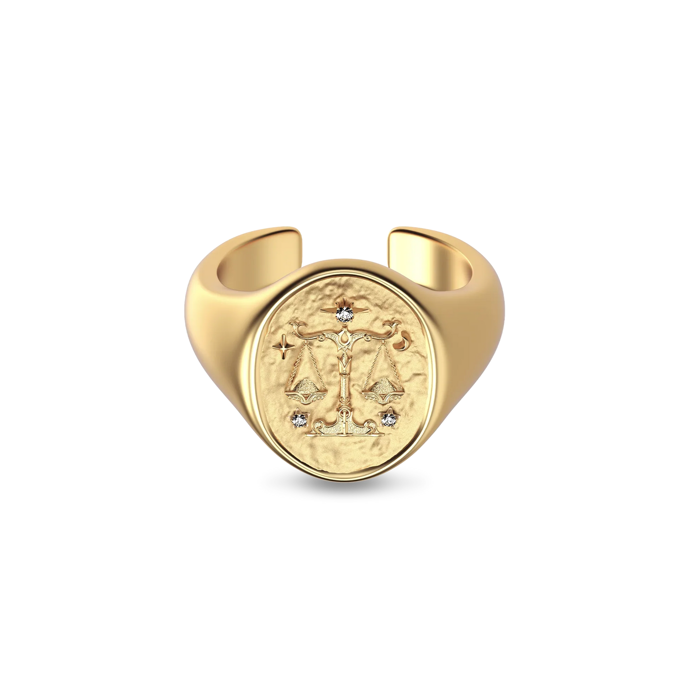 Anel de sinete 'Zodiac' com diamante, Sagitário