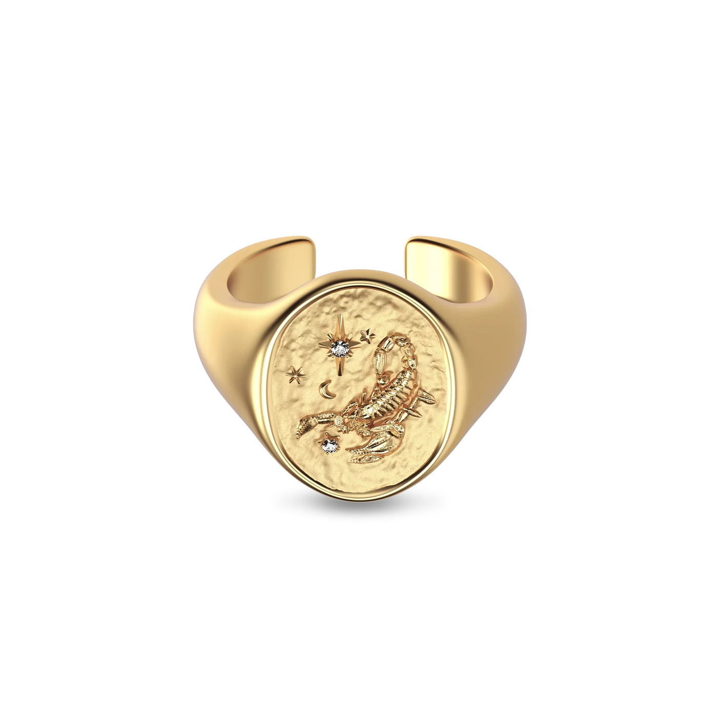 Anel de sinete 'Zodiac' com diamante, Sagitário