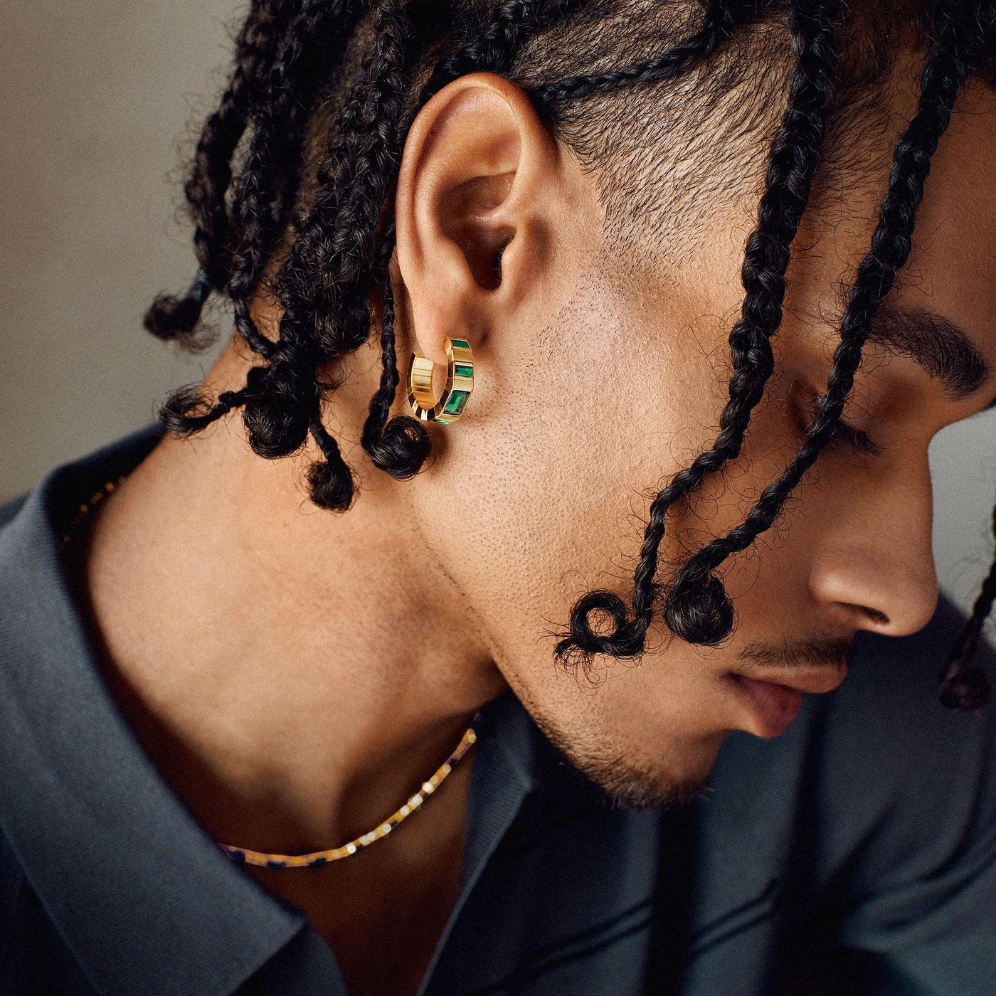 Pendientes de aro con piedra preciosa 'Parthènope'