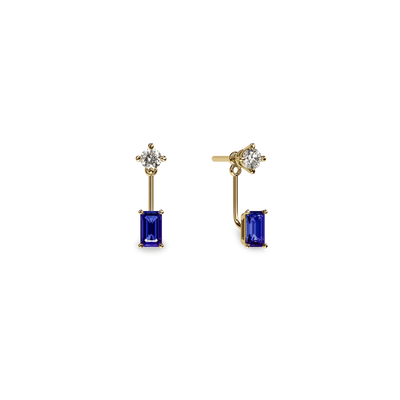 Elegante chaqueta de pendientes con piedras preciosas de cortes mixtos