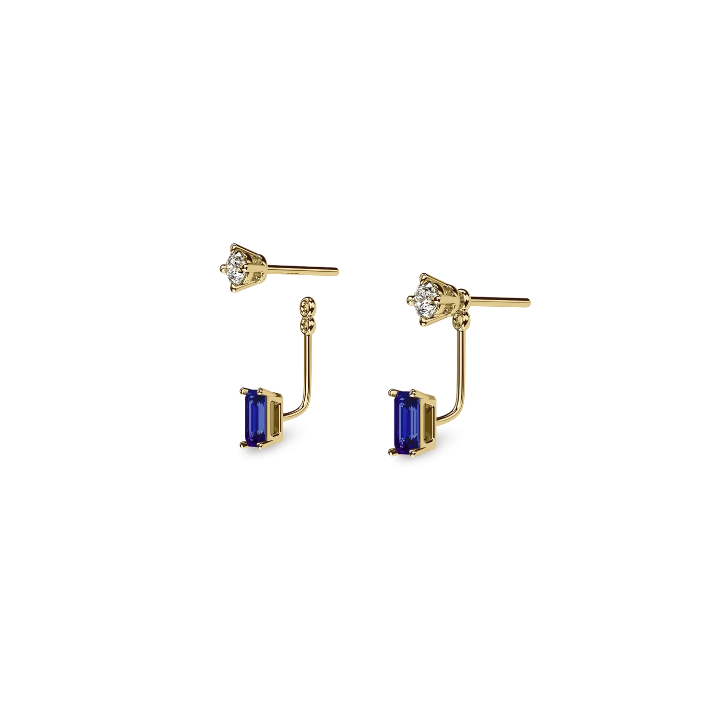 Elegante chaqueta de pendientes con piedras preciosas de cortes mixtos