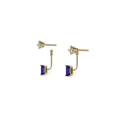 Elegante chaqueta de pendientes con piedras preciosas de cortes mixtos