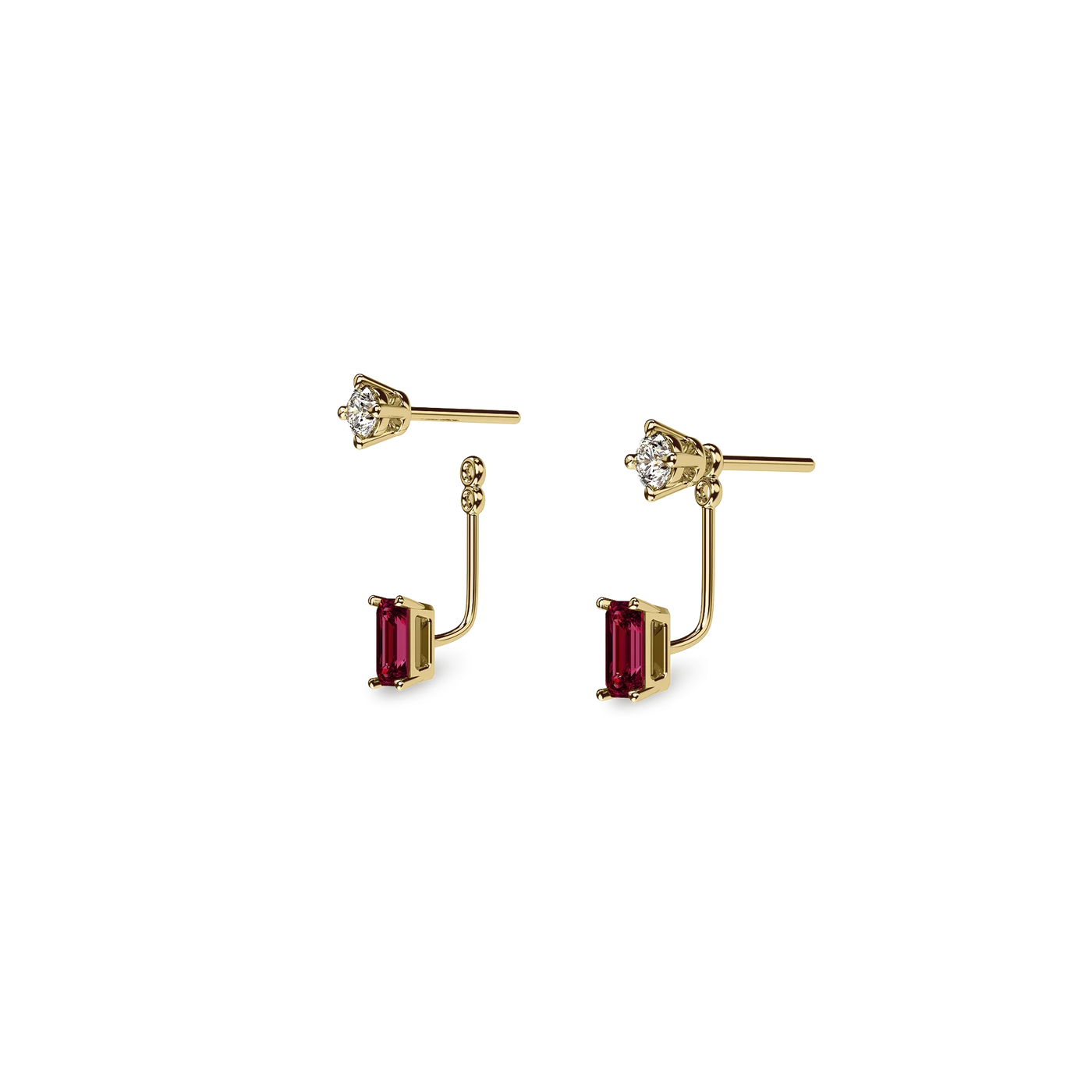 Elegante chaqueta de pendientes con piedras preciosas de cortes mixtos