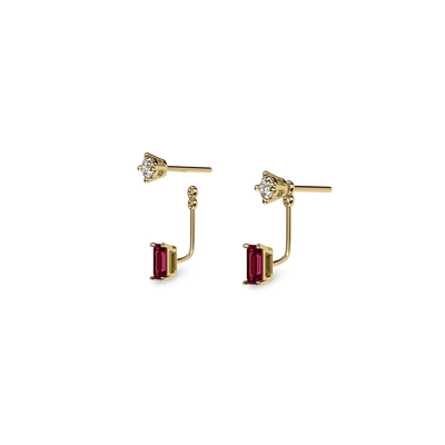 Elegante chaqueta de pendientes con piedras preciosas de cortes mixtos