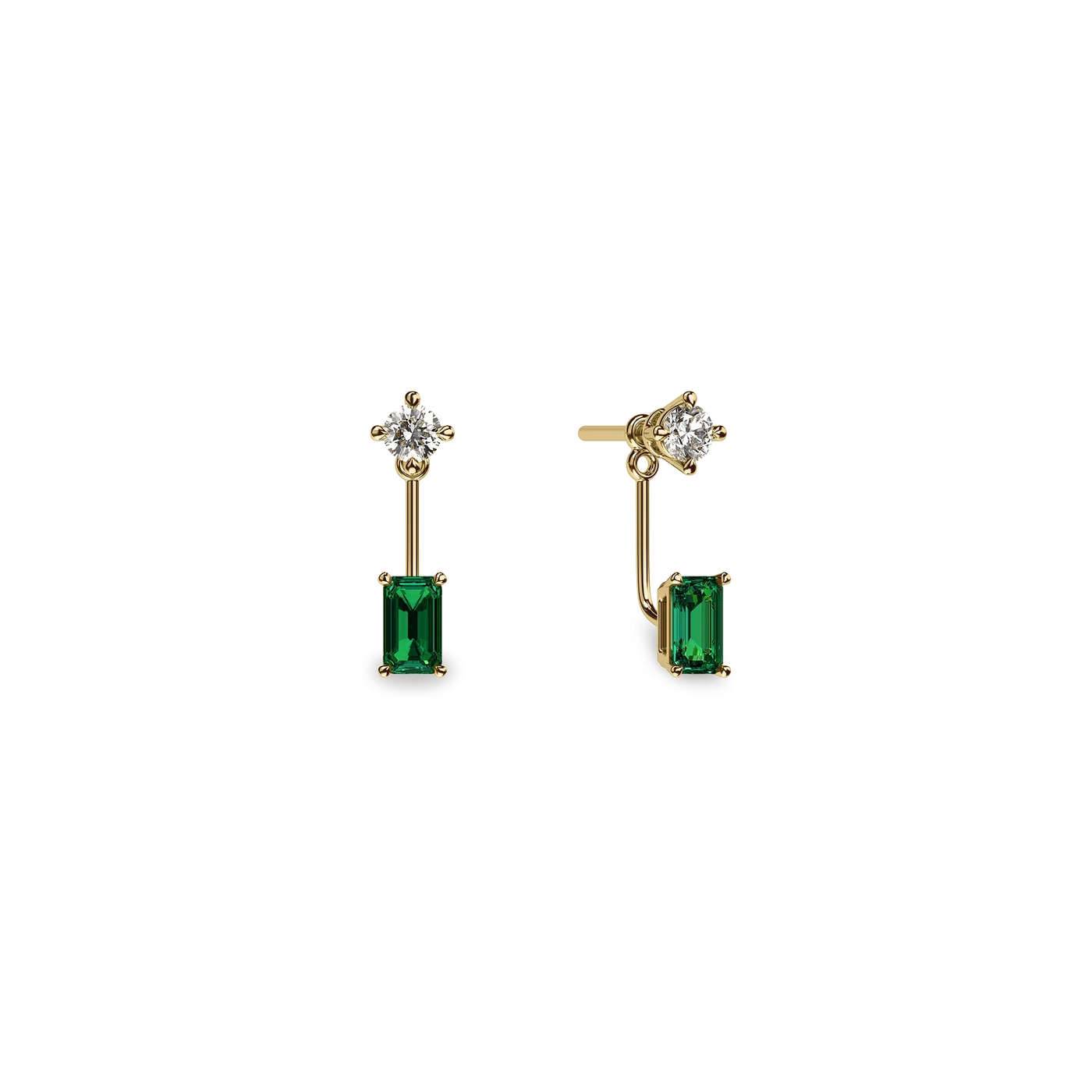 Elegante chaqueta de pendientes con piedras preciosas de cortes mixtos