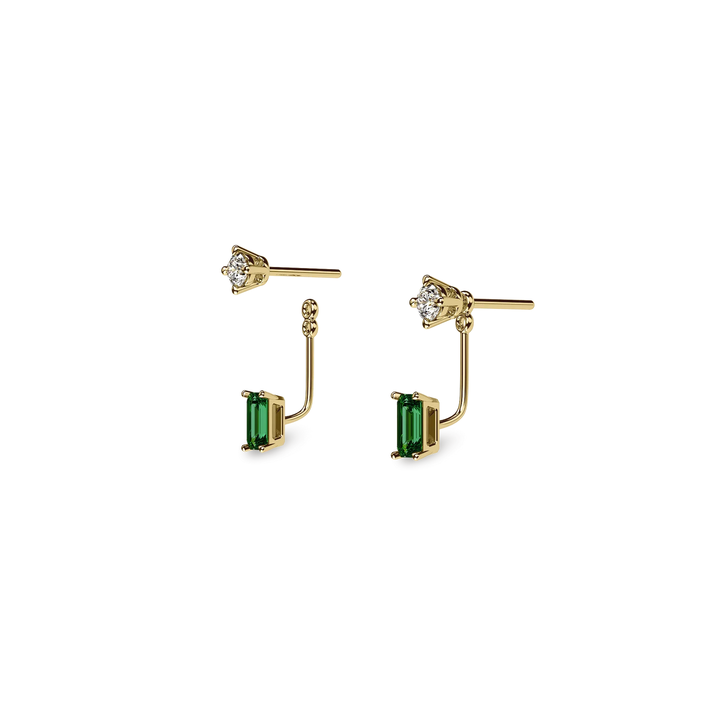 Elegante chaqueta de pendientes con piedras preciosas de cortes mixtos