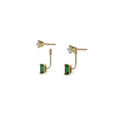 Elegante chaqueta de pendientes con piedras preciosas de cortes mixtos