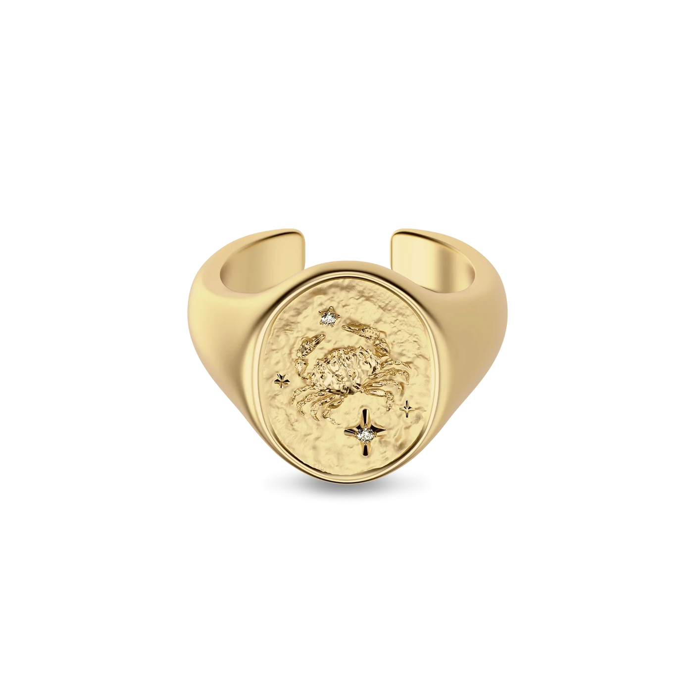 Anel de sinete 'Zodiac' com diamante, Sagitário