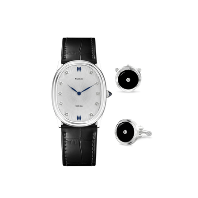 Conjunto de Presente Relógio Oval Orbit com Diamante