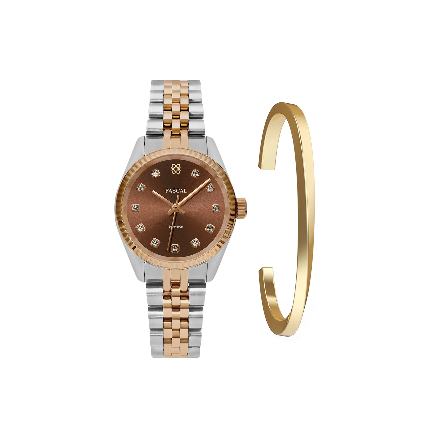 Zeitloses klassisches Diamant-Uhr-Geschenkset