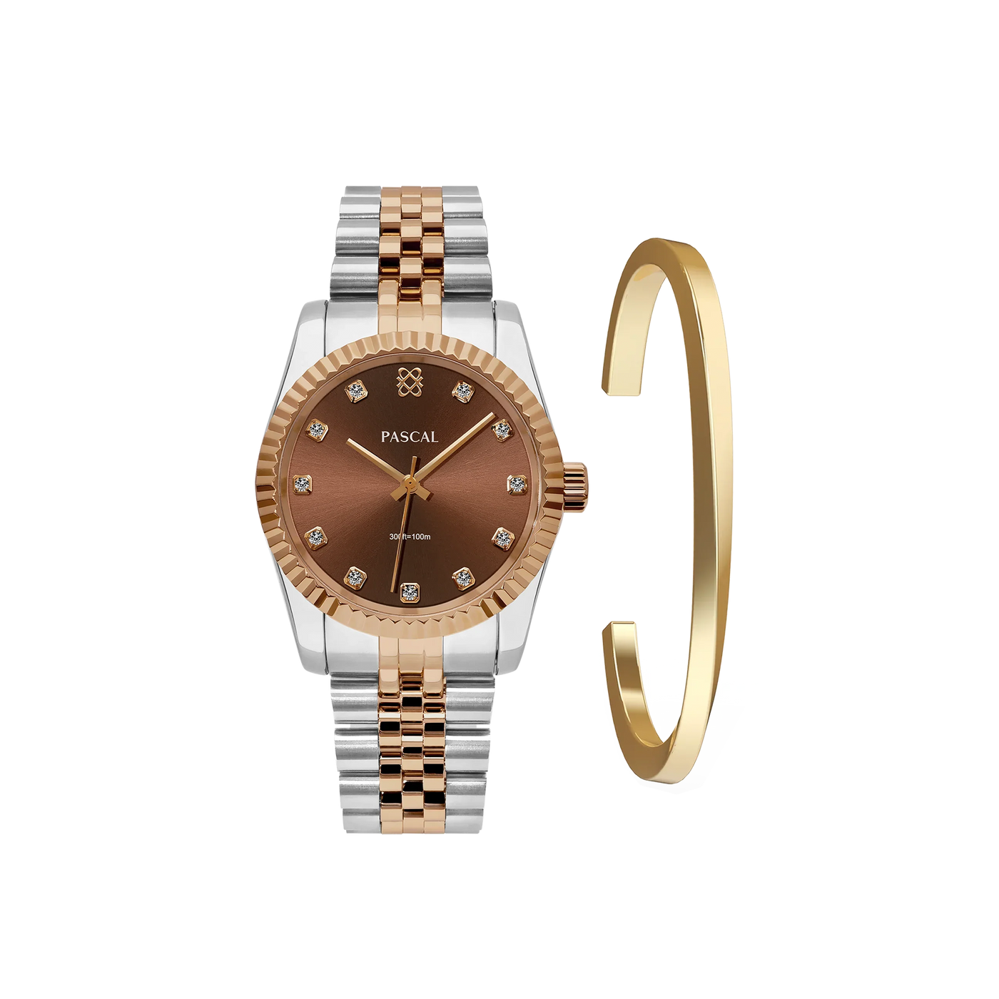 Zeitloses klassisches Diamant-Uhr-Geschenkset