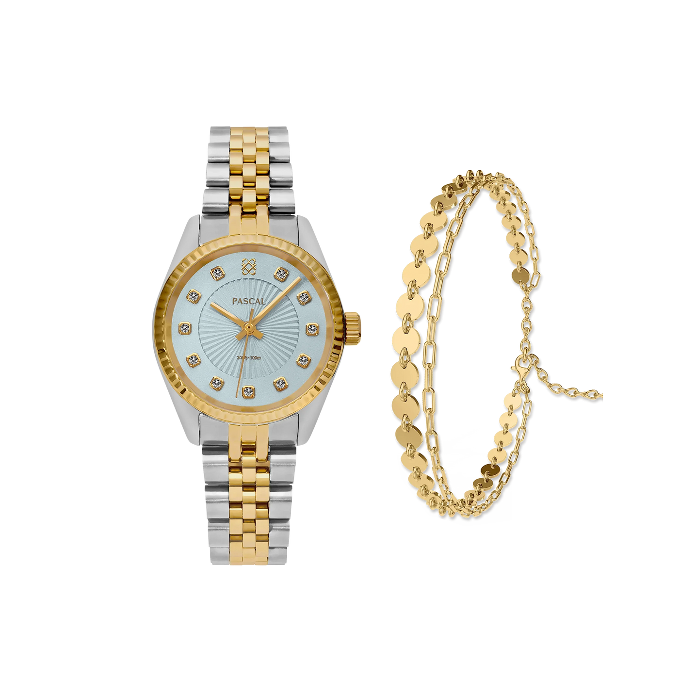 Set de regalo de reloj clásico atemporal con diamantes