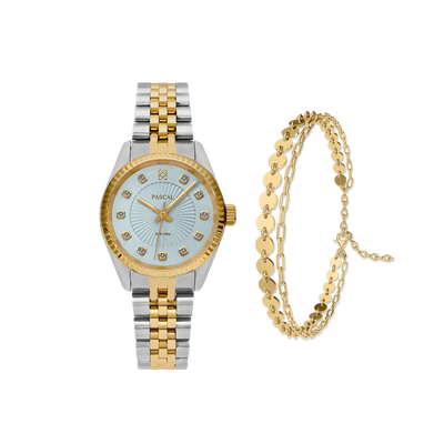 Set de regalo de reloj clásico atemporal con diamantes