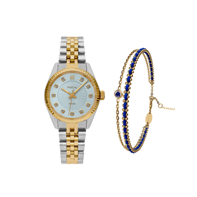 Set de regalo de reloj clásico atemporal con diamantes