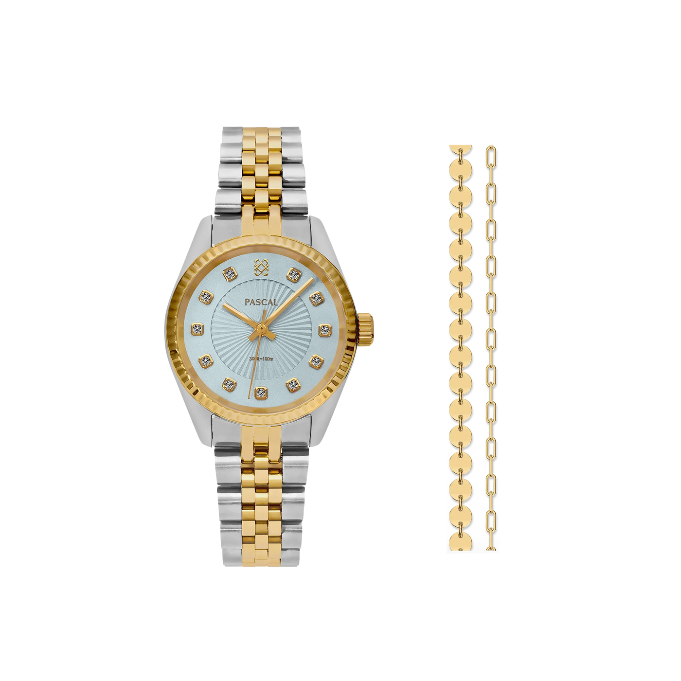 Set de regalo de reloj clásico atemporal con diamantes
