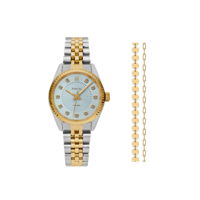 Set de regalo de reloj clásico atemporal con diamantes