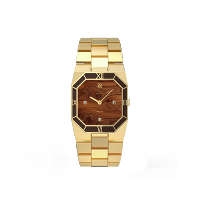 Achteckige Emaille Diamant Uhr Geschenkset