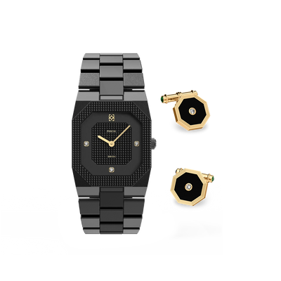 Achteckiges Clou de Paris Diamant-Uhr-Geschenkset