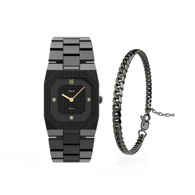 Achteckiges Clou de Paris Diamant-Uhr-Geschenkset