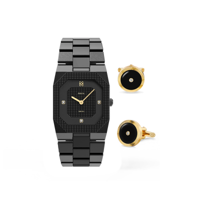 Achteckiges Clou de Paris Diamant-Uhr-Geschenkset