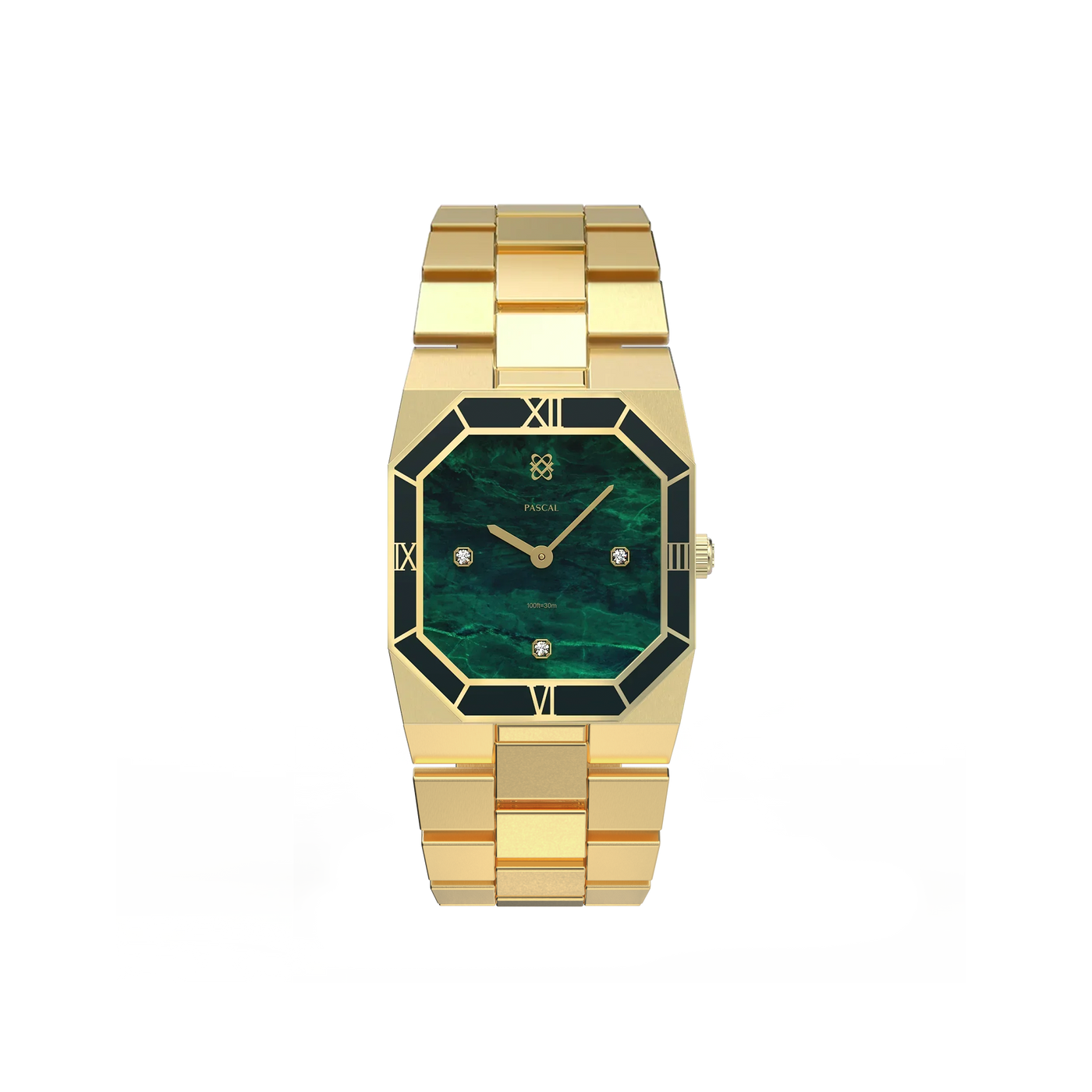 Achteckige Emaille Diamant Uhr Geschenkset