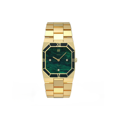 Achteckige Emaille Diamant Uhr Geschenkset