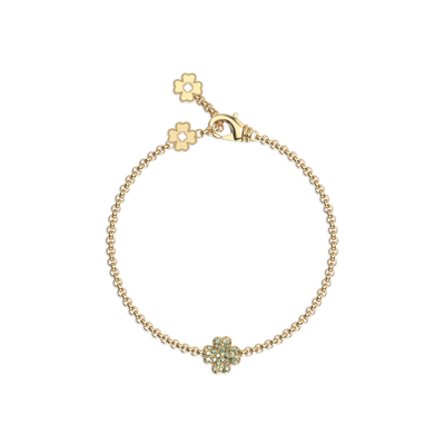 Lucky Clover 3 motifs Bracelet, Green Diamond Pavé - PASCAL