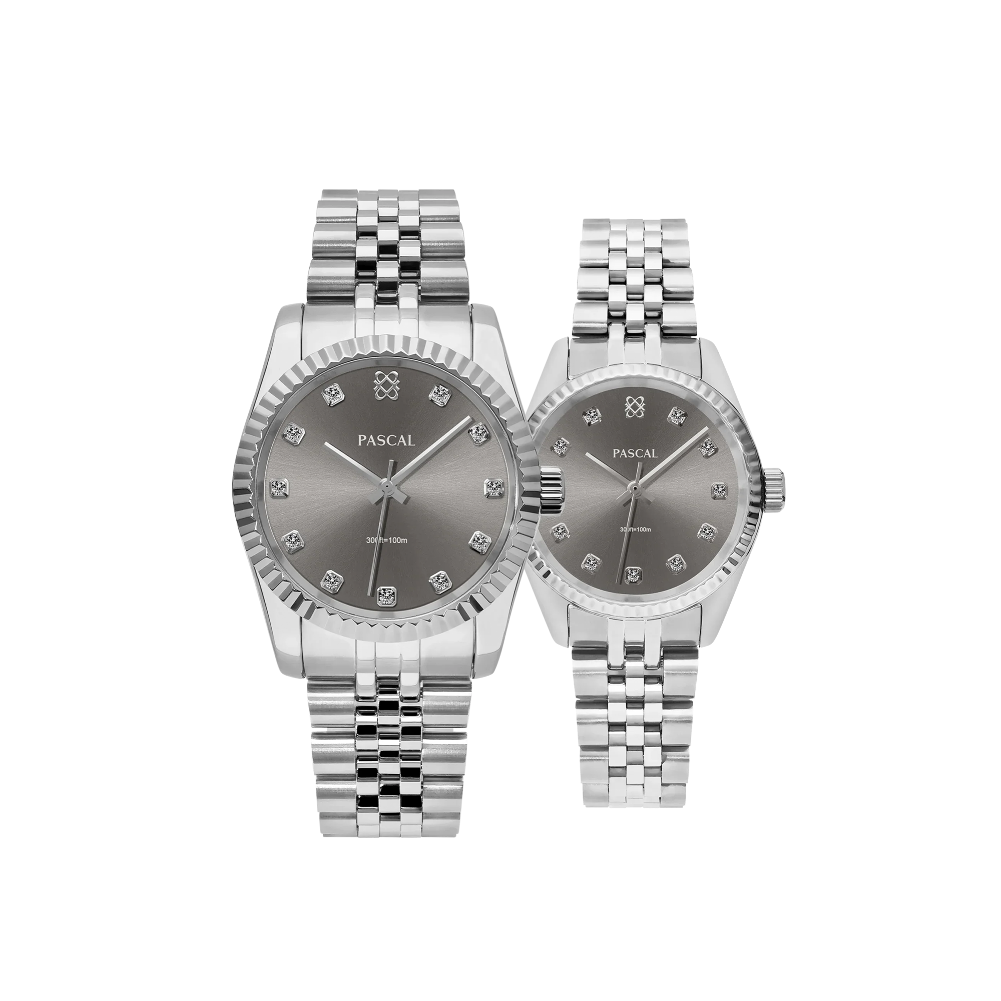 Timeless Classic Diamond Couple Watches in Silver Serenade - PASCAL