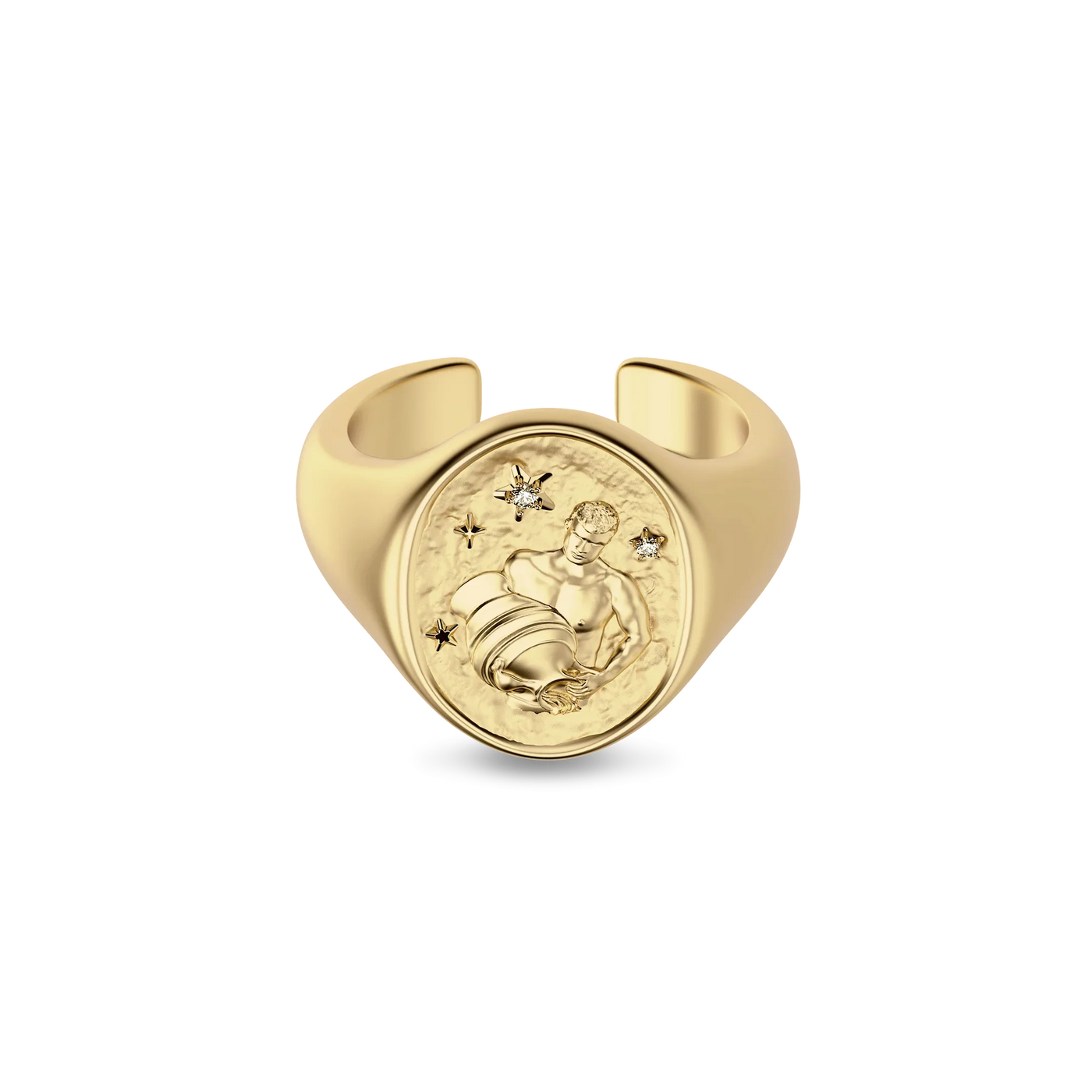 Anel de sinete 'Zodiac' com diamante, Sagitário