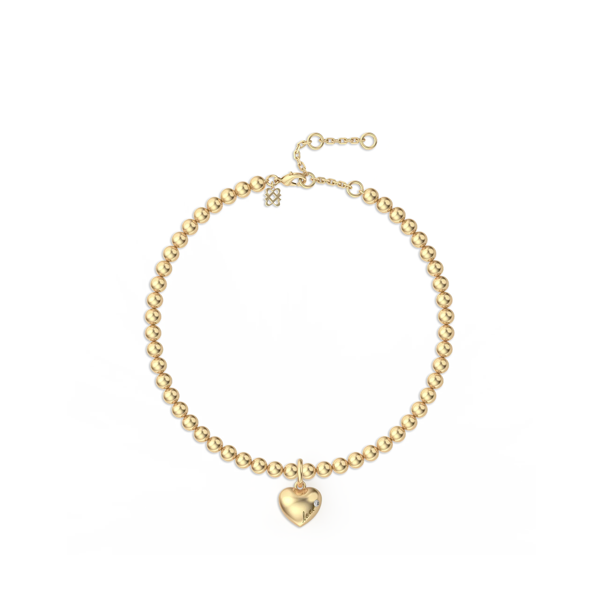 Love Declaration Beaded Diamond Bracelet - PASCAL#color_18k-yellow-gold-vermeil-white-diamond