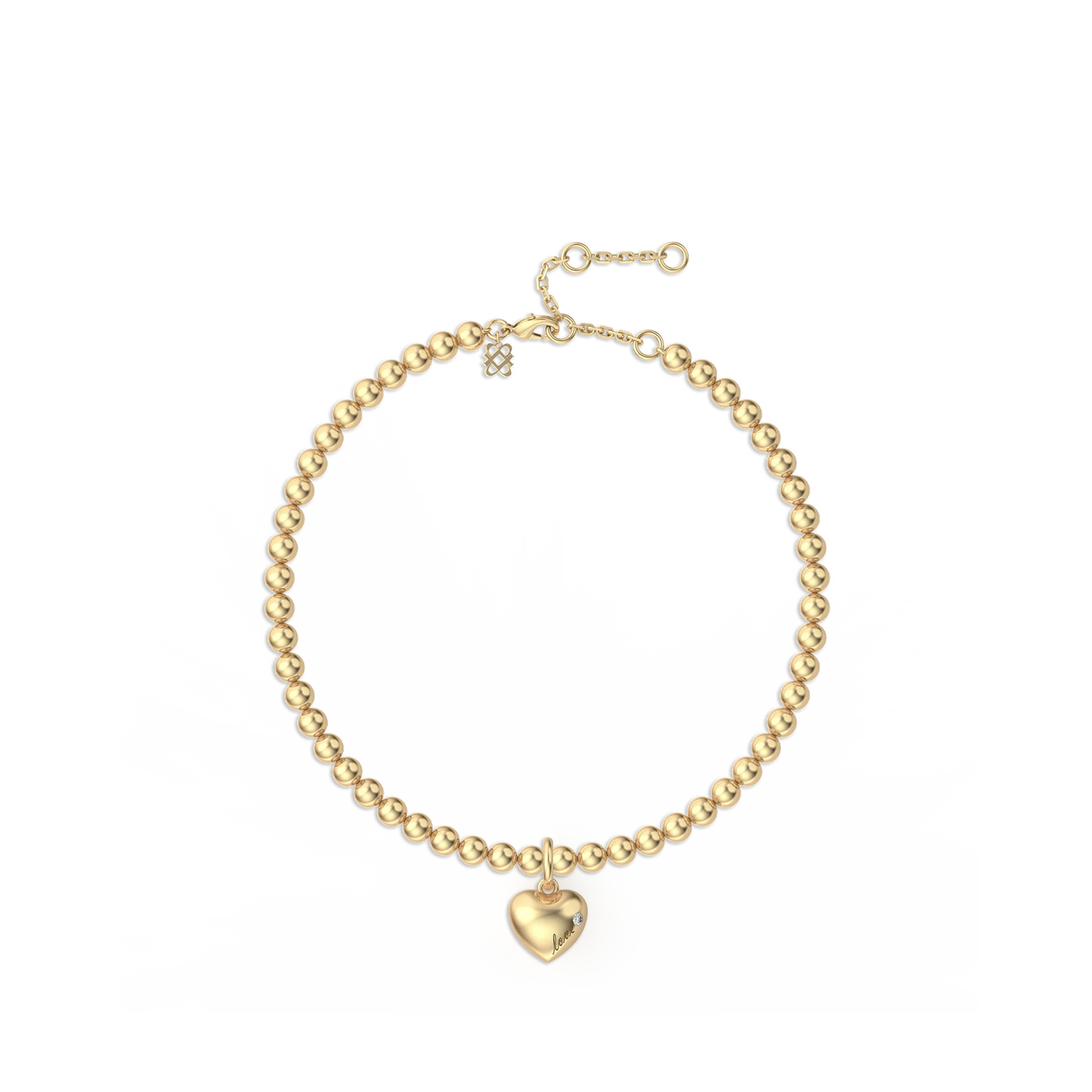 Love Declaration Beaded Diamond Bracelet - PASCAL#color_18k-yellow-gold-vermeil-white-diamond