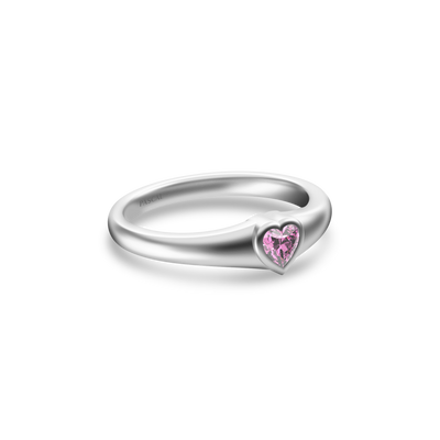 Heart Gemstone Promise Signet Ring