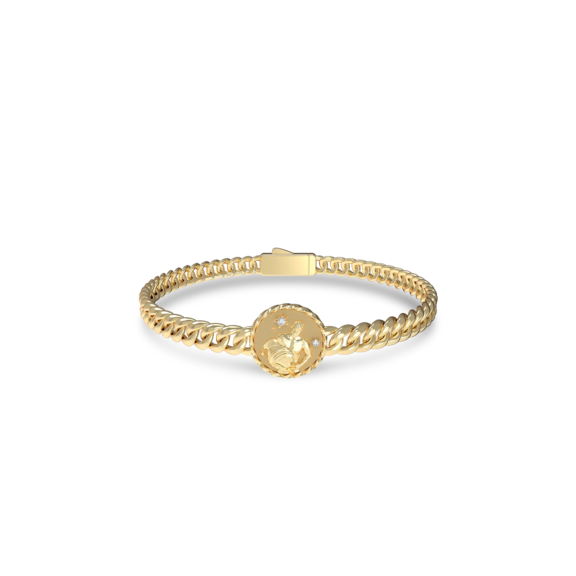 Aquarius Amulet Cuban Bracelet - PASCAL#color_18k-yellow-gold-vermeil