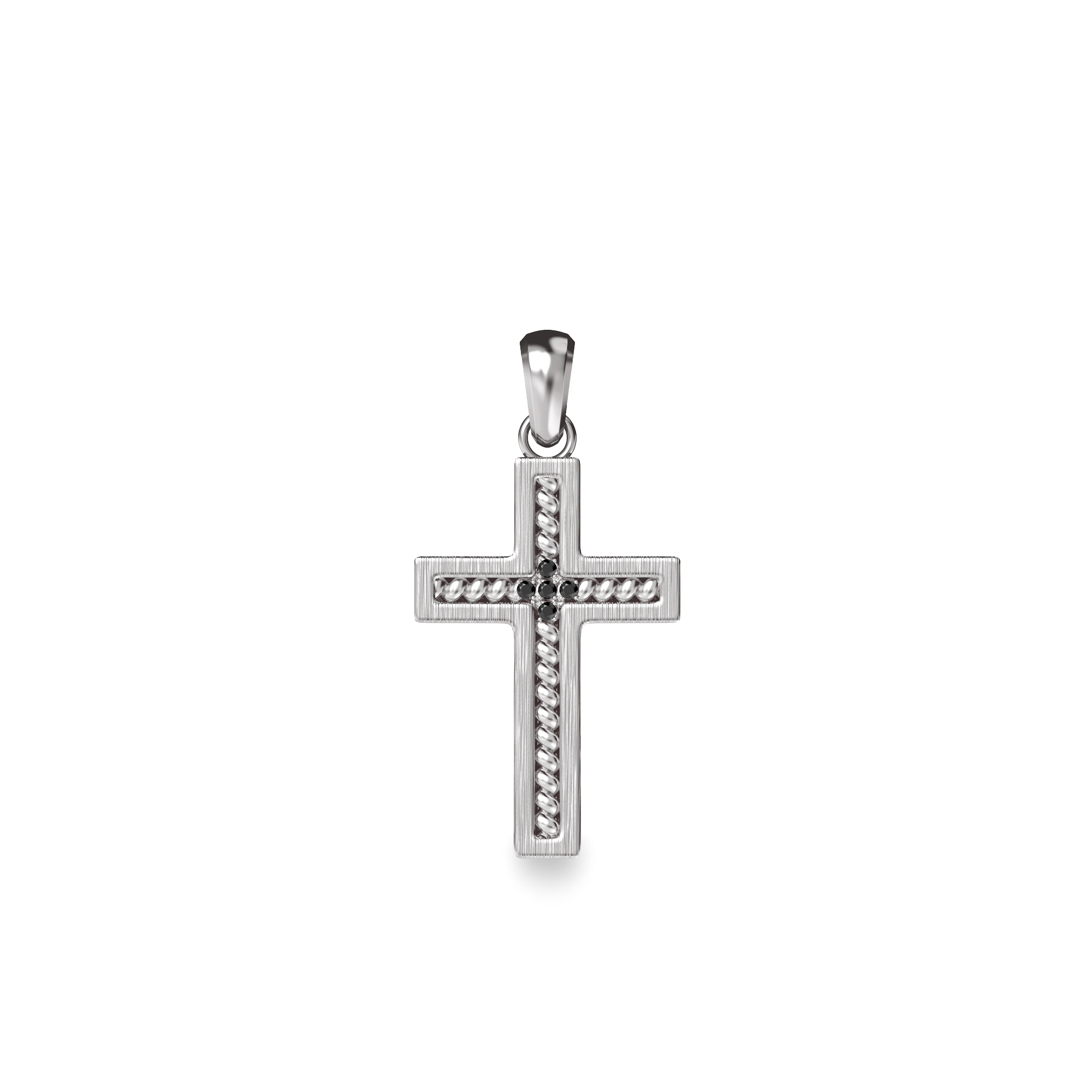 Cable Cross Pendant, Black Diamond - PASCAL