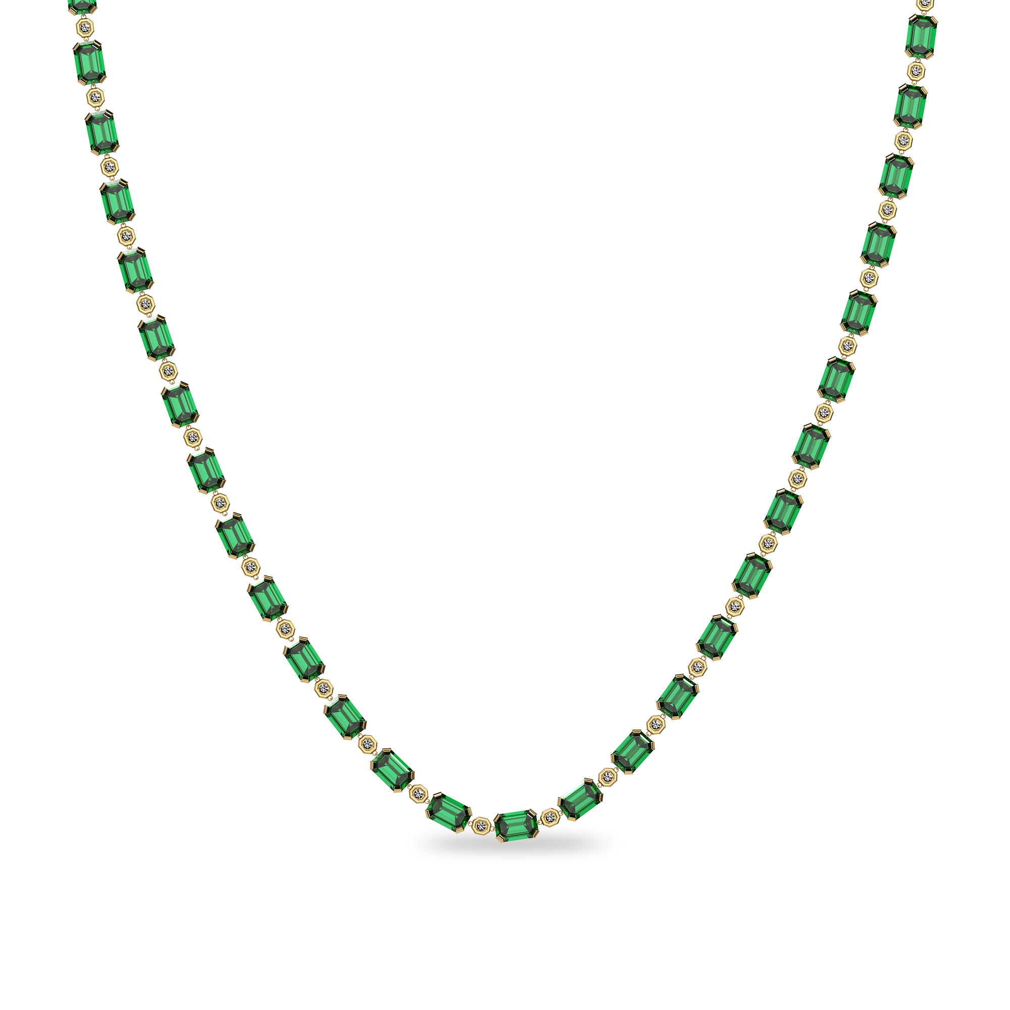 Coastal Oasis Multigem Diamond Necklace - PASCAL#color_18k-yellow-gold-vermeil-green