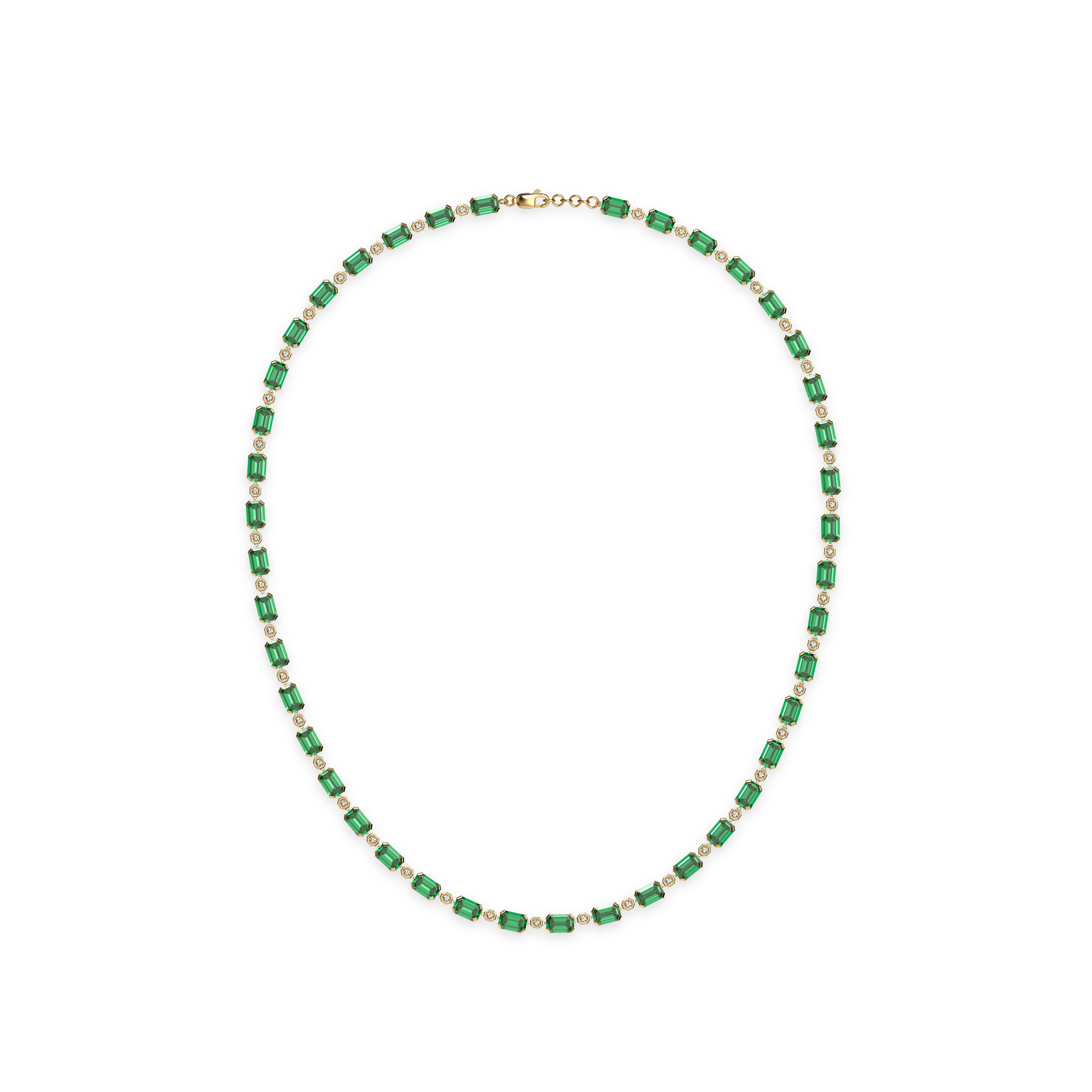 Coastal Oasis Multigem Diamond Necklace - PASCAL#color_18k-yellow-gold-vermeil-green