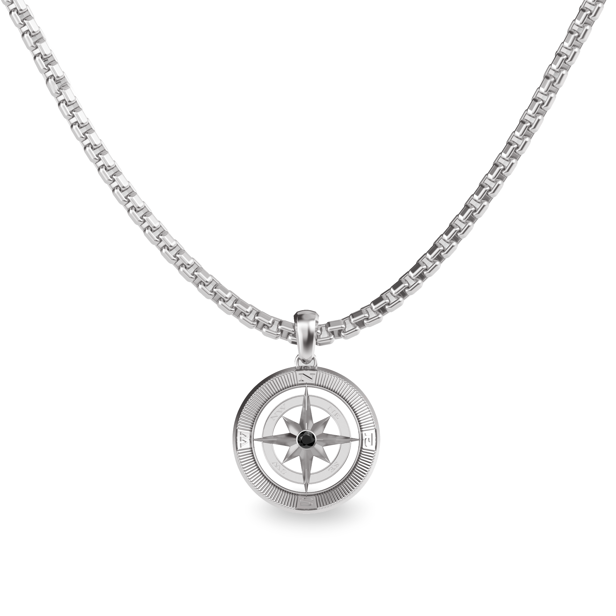 Compass Pendant, Black Diamond - PASCAL