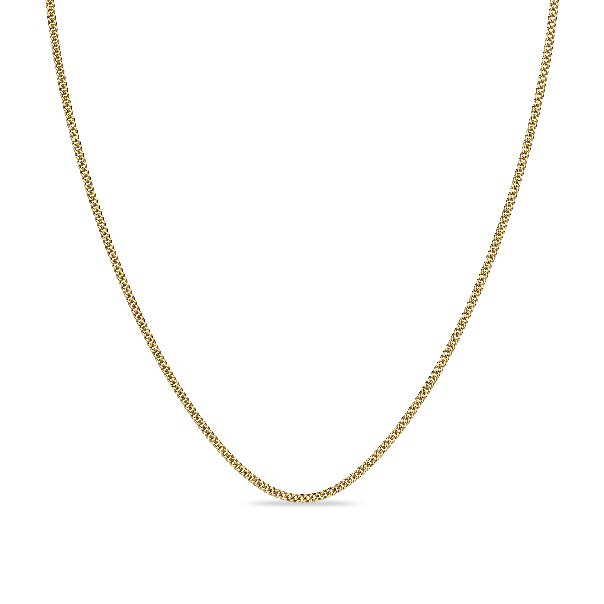 Diamond Cut Curb Chain, 2mm - PASCAL#color_18k-yellow-gold-vermeil