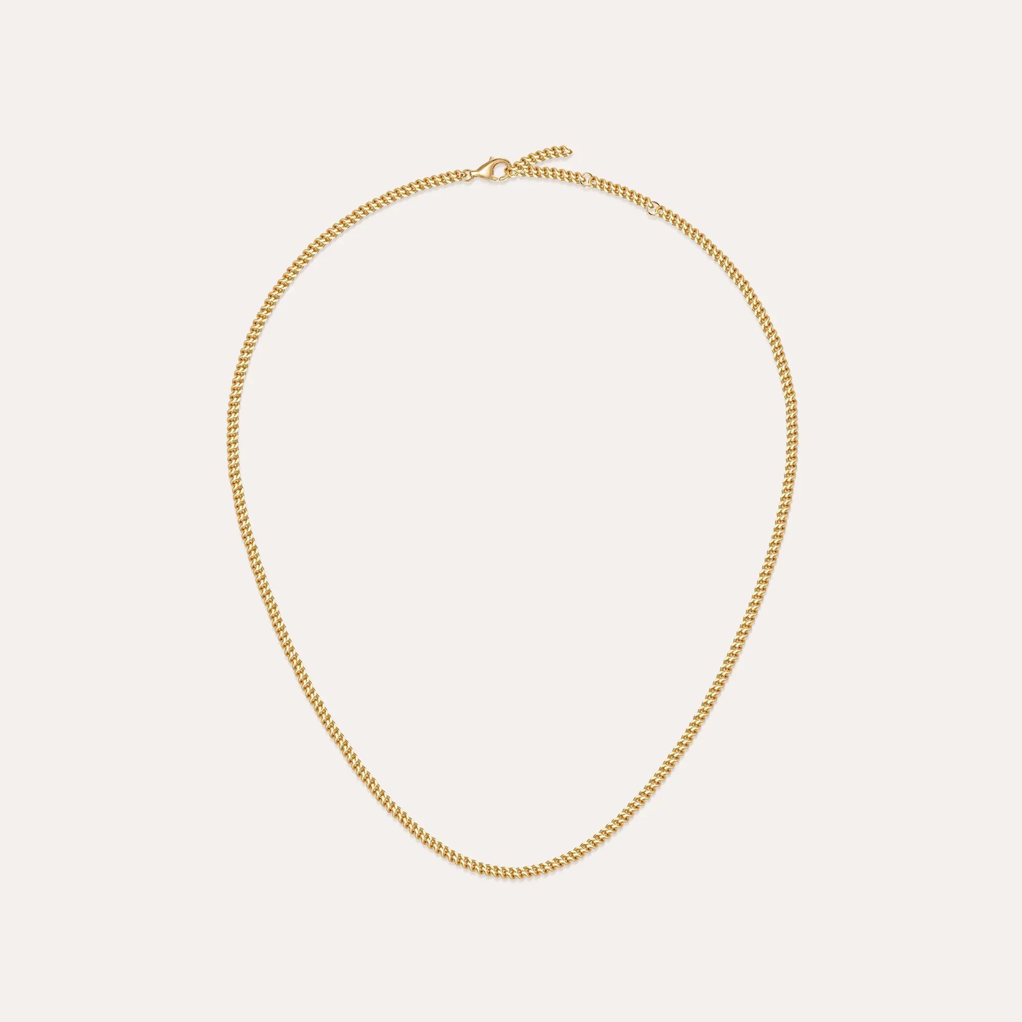 Diamond Cut Curb Chain, 2mm - PASCAL#color_18k-yellow-gold-vermeil