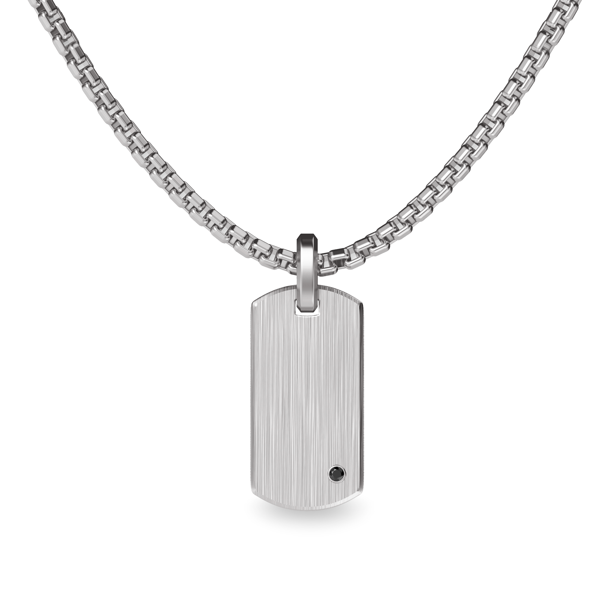 Dog Tag Pendant, Black Diamond - PASCAL