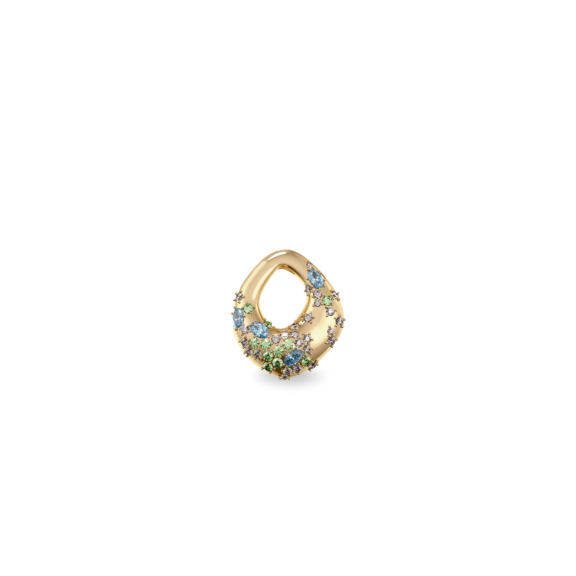 Dreamy Diamond Organic Pendant - PASCAL#color_18k-yellow-gold-vermeil-white-diamond-blue-green-gemstone
