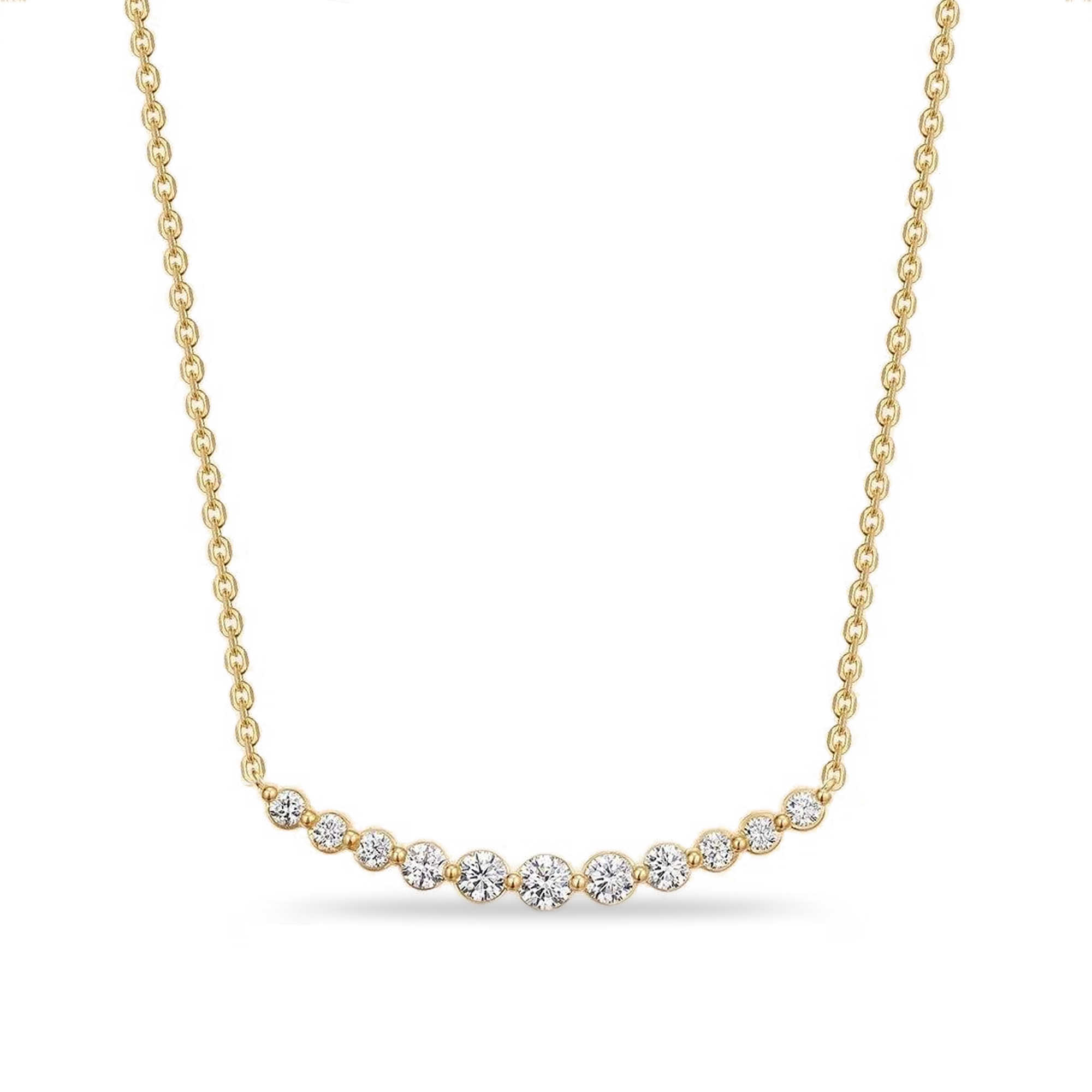 Everyday Gradation Diamond Necklace - PASCAL