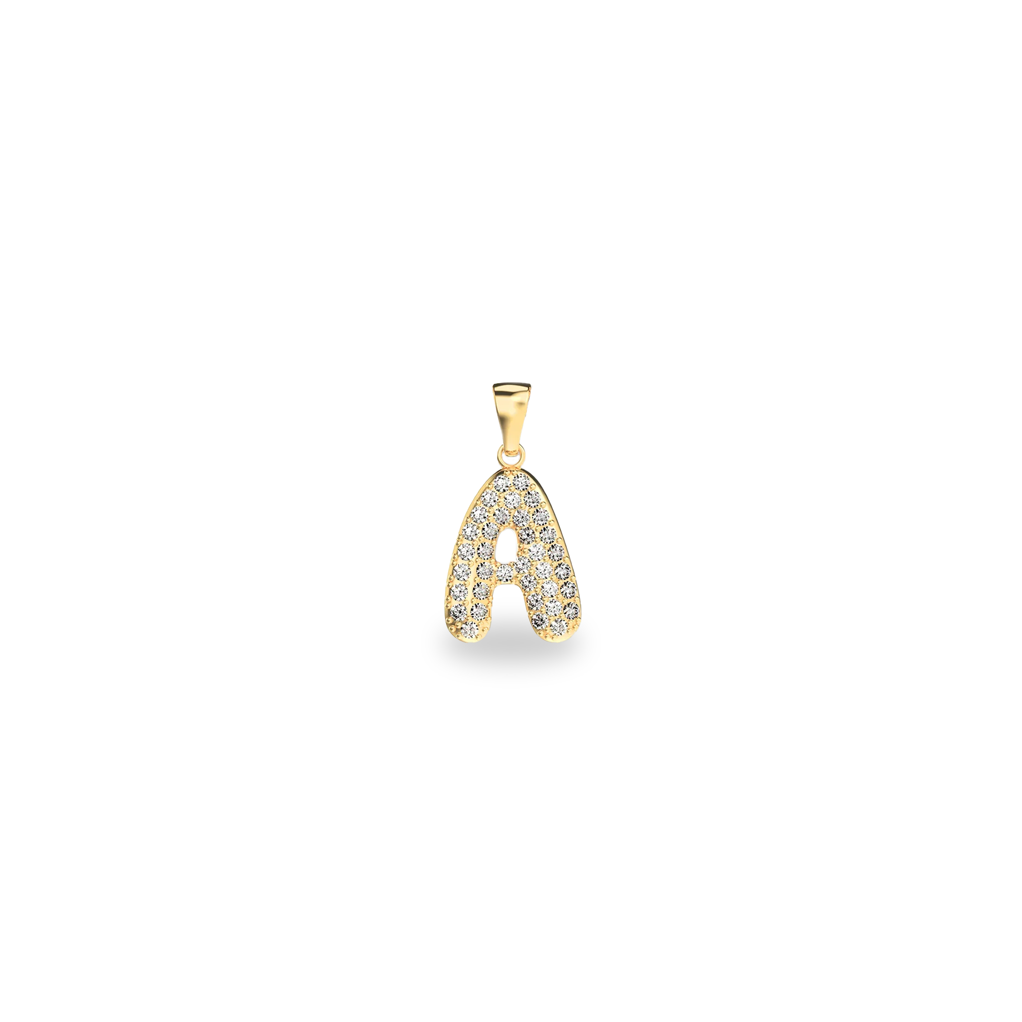 Bubble Diamond Initial Pendant - PASCAL