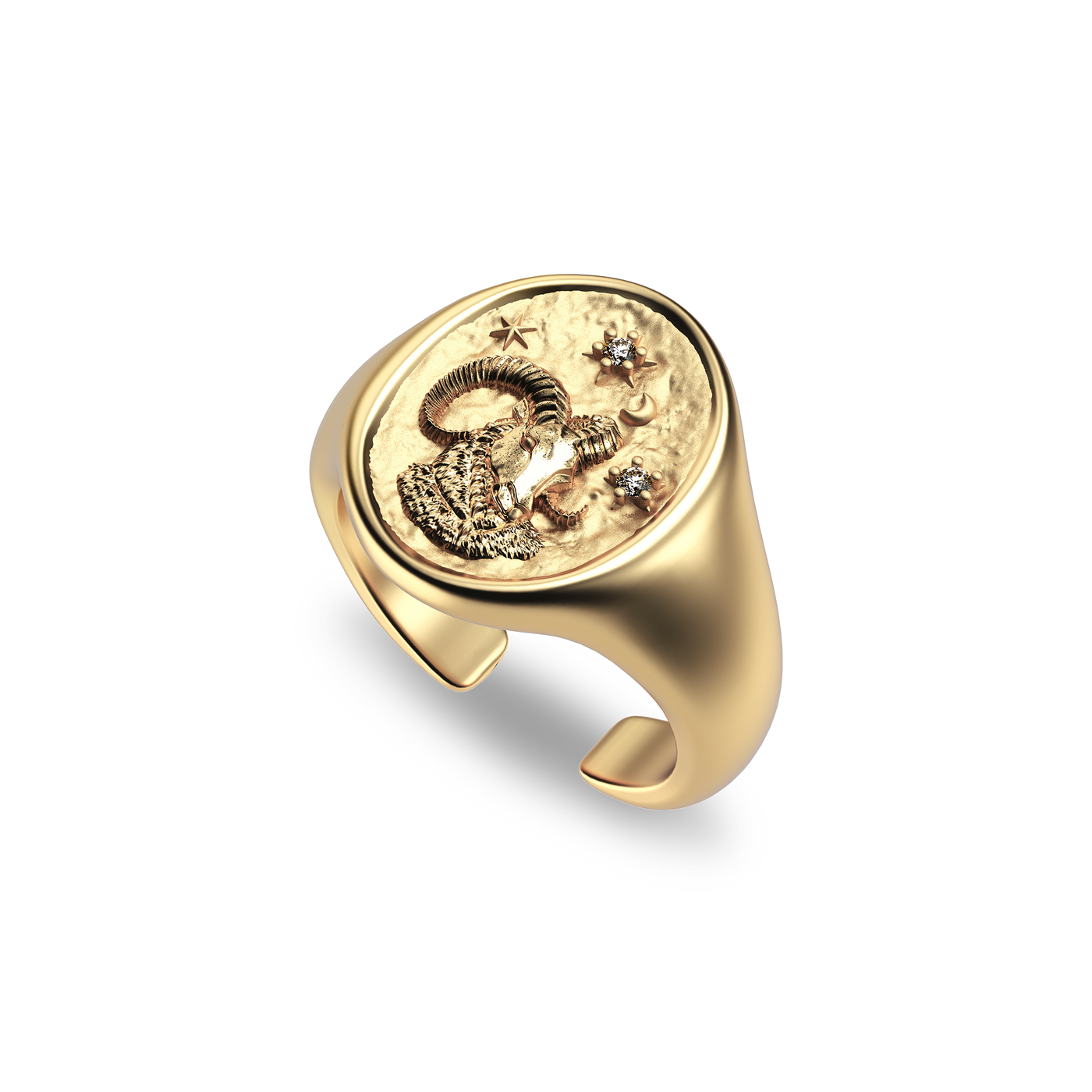 'Zodiac' Diamond Signet Ring, Aries