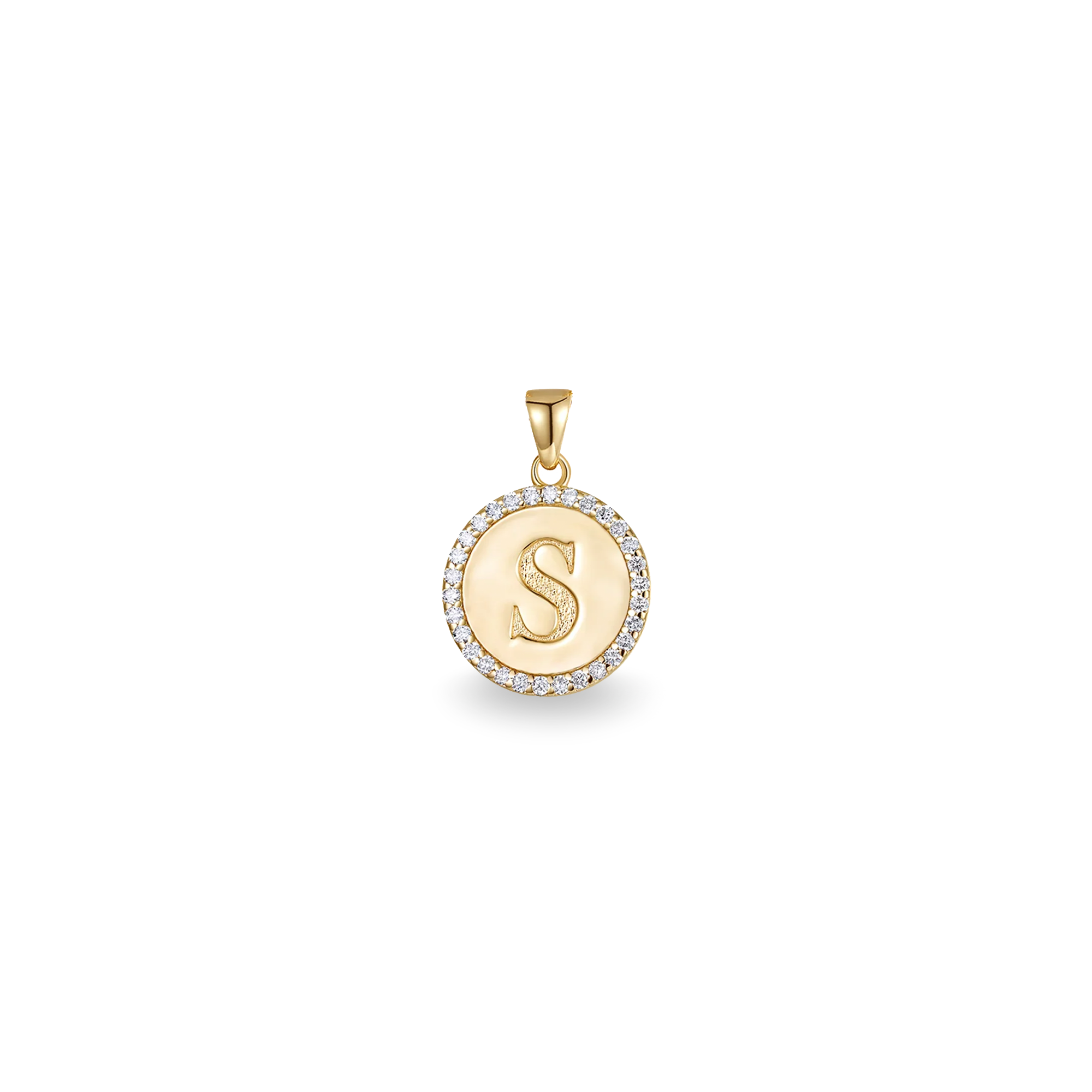 Intaglio Diamond Initial Pendant - PASCAL