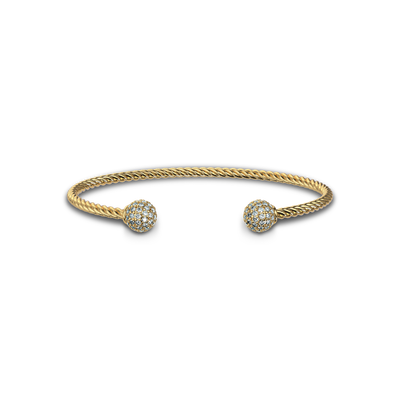 Offenes Retro-Armband „Solstice“ mit Diamanten