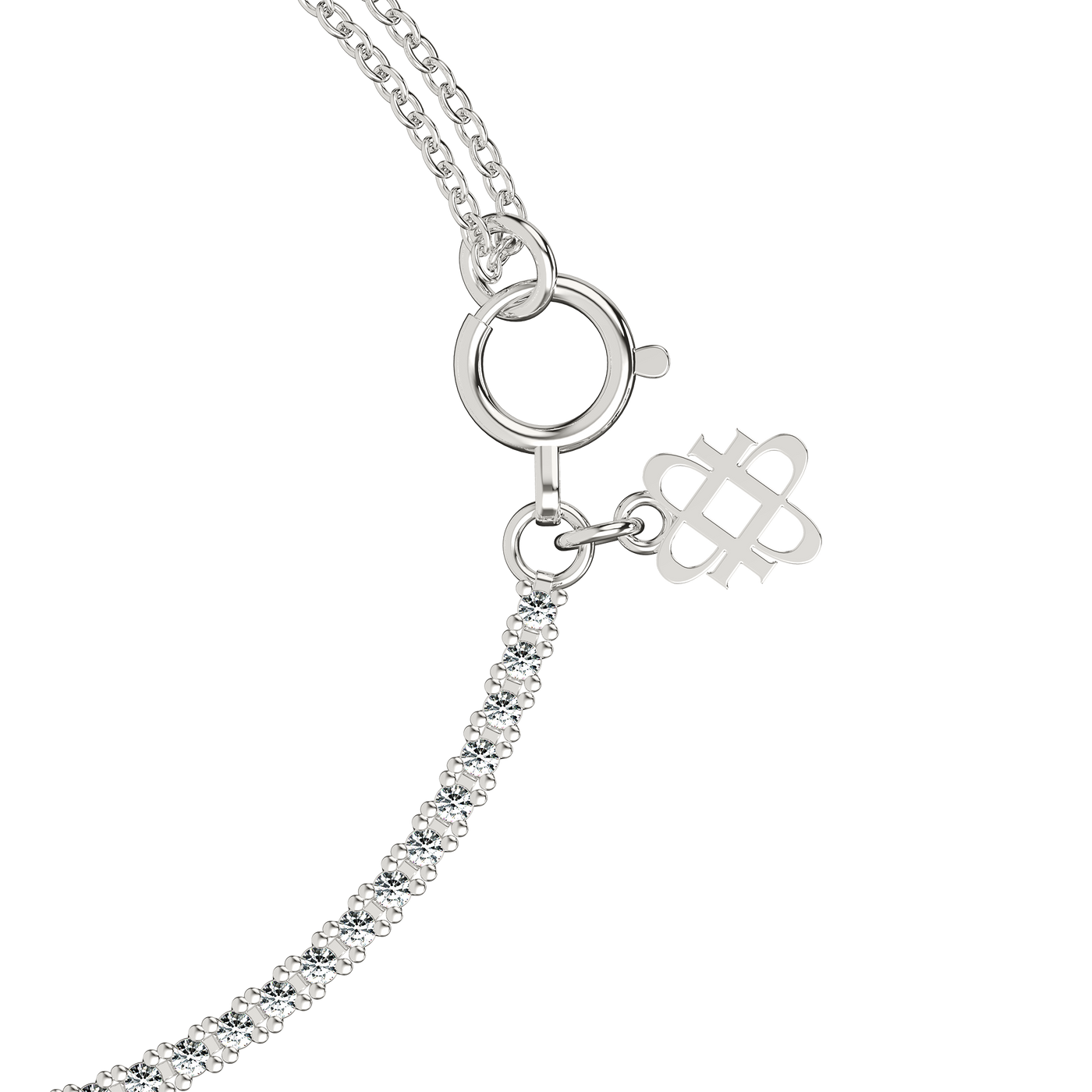 Bracelet Fusion à double chaîne et diamants
